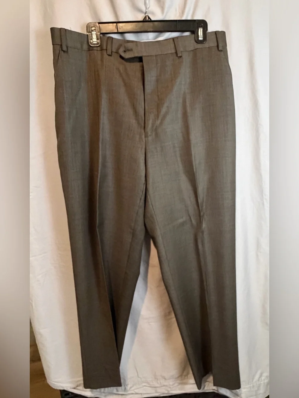 Men’s Gray Dress Pants Slacks 36x32 Flat Front Classic Fit